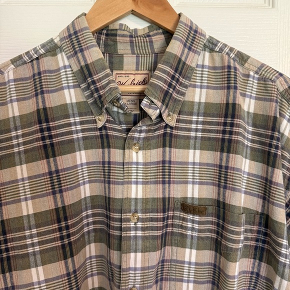 Woolrich Shirt Gingham Check Mens Short Sleeve 100% Cotton Button Up XL - Picture 2 of 9